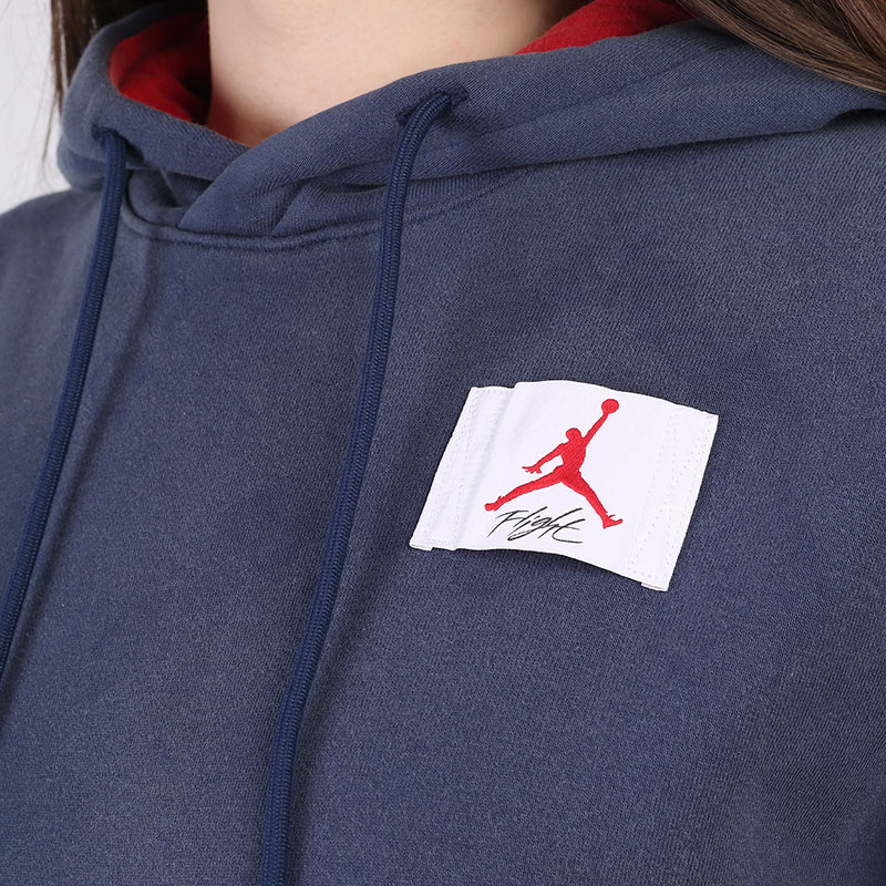 женская синяя толстовка Jordan Flight Fleece Hoodie CV7737-410 - цена, описание, фото 2